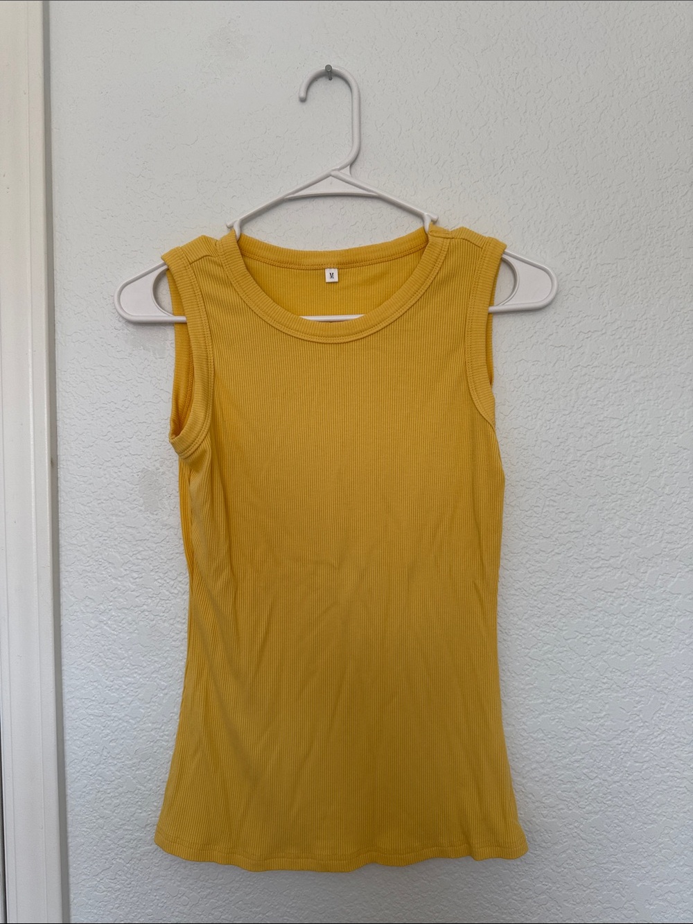 Mustard Ribbed Sleeveless Tank Top - Women